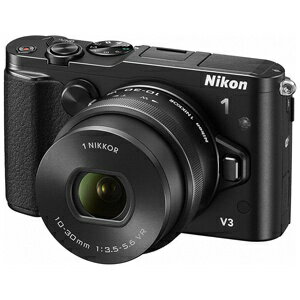 　ニコン デジタル一眼カメラ「Nikon　1　V3」標準パワーズームレンズキット NIKON1V3HPLK（BK...
