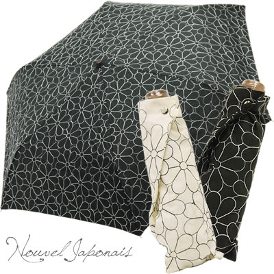【送料無料】傘 日傘 フラワーモチーフの刺繍が可愛い♪　撥水加工されているので突然の雨でも...