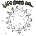Dragon Ash（ドラゴン・アッシュ）のシングル曲「Life goes on (J-PHONE「写メール」のCMソング)」のジャケット写真。