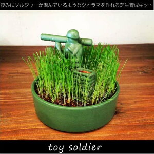 茂みにソルジャーが潜んでいるようなジオラマを作れる芝生育成セットtoy soldier トイソルジャ...