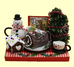 ロールケーキも本物そっくりクリスマススイーツキット！ドールハウス キット 【ミニチュア】【...