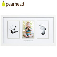 pearhead（ペアヘッド） ベビープリント・フォトフレーム ホワイト 手形/足形