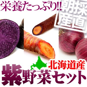 野菜セット（じゃがいも・にんじん・たまねぎ）栄養たっぷり紫野菜！新鮮で美味しい北海道産！...