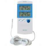 　「室内室外温度計 O-209BL」室内と室外の温度を同時に表示。ガーデニング、水槽、冷蔵庫の温...
