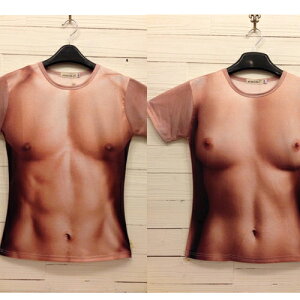 SALE【おもしろ3D プリント ネタTシャツ 裸】 メンズ Mサイズ Lサイズ…