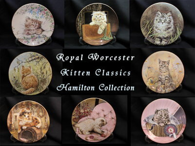 限定発行のハミルトン・コレクション　キャット1985年 可愛らしい子猫の絵皿ロイヤルウースター...