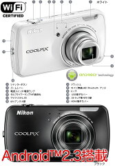 ［3年保険付］【送料無料】Nikon Coolpix S800c アンドロイド搭載1600万画素デジタルカメラ『即...