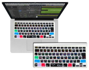 Apple Logic Pro Xのショートカットがキートップに施されたキーボードカバー。MacBook / MacBoo...