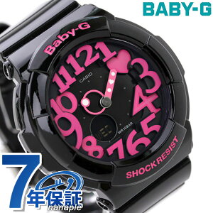カシオ Baby-G 腕時計 ベビーG ネオンダイアルシリーズ ブラック×ピンク BGA-13…