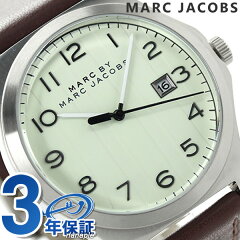 マーク バイ マーク ジェイコブス ジミー クオーツ メンズ MBM5045 MARC by MARC JACOBS 腕時計 ホワイト×ブラウン レザーベルト【あす楽対応】