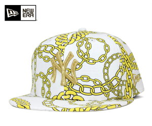 ニューエラ キャップ ニューヨーク ヤンキース ゴールド チェイン ホワイト　帽子 NEWERA 59FIFTY CAP NEW YORK YANKEES GOLD CHAIN WHITE [ ニューエラ キャップ ヤンキース 帽子 NEW ERA CAP メンズ ][WH] #CP:B