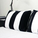 【BIG STRIPE PILLOW COVER】北欧 モノトーン 白黒 シマシマ ストライプ ボーダー【白黒】パイ...