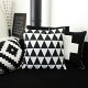 【BLACK＆WHITE TRIANGLE CUSHION COVER】北欧 モノトーン...