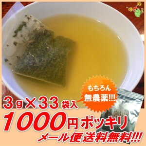『緑茶べにふうき茶ティーバッグ』3g×33袋☆無農薬栽培茶【無添加】メール便送料無料【静岡産】…