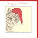 【当店イチオシ！・クリスマスカード】真っ赤な封筒とサンタの帽子をかぶった犬と猫のクリスマ...