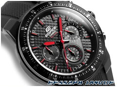 【ポイント2倍!＋全商品送料無料!!】【CASIO EDIFICE】カシオ 日本未発売海外モデル エディフィス アナログ クロノグラフ メンズ腕時計 ブラックカーボンダイアル　ウレタンベルト　EF-552PB-1A4VDF