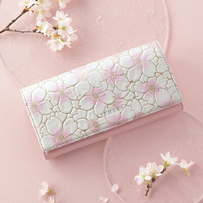 春財布のおすすめ AETHER エーテル イタリア製 長財布 桜柄レザー「サクラ」