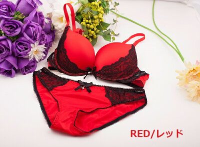 【Full-house】盛ブラ ブラジャーショーツセット　RED/レッド