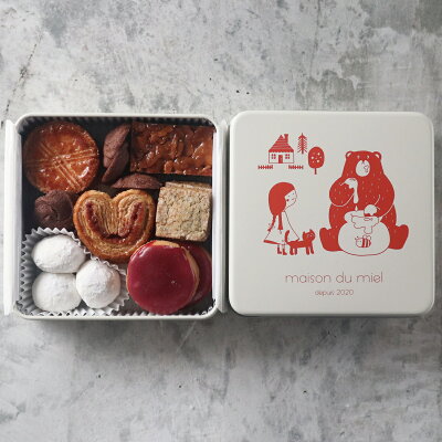 バレンタインチョコ2024｜メゾンデュミエル 赤いクッキー缶