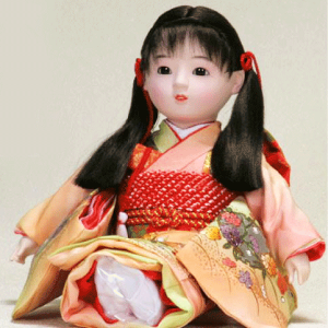 日本のおみやげ お土産 市松人形 日本人形　8号百おさげ
