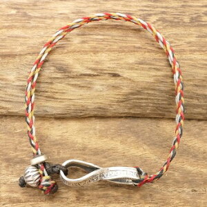 【送料無料】NORTH WORKS(ノース ワークス)d-202-4c25¢ twist chain & beads bracelet(25セント ツイスト チェーン & ビーズ ブレスレット)シルバー,蝋引き紐