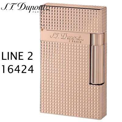 【送料無料】S.T.Dupont LINE2 16424 デュポンライター ライン2 ダイヤカット ピンクゴールド装飾