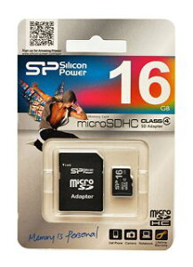 microSDHC SP016GBSTH004V10(シリコンパワー・16GB・Class4・SDHCアダプター付・永久保証)