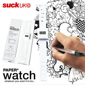 ペンで鉛筆で！自分でデザインできる紙の時計！【SUCK UK/サックユーケー】ペーパーウォッチ / ...